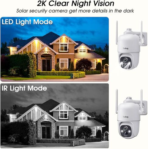 كاميرات مراقبة Yakry لاسلكية تعمل بالطاقة الشمسية في الهواء الطلق - واي فاي 2K ثنائي الاتجاه صوت منزلي ذكي كاميرا خارجية مع لوحة شمسية ملونة 5 وات رؤية ليلية وكاميرا خارجية تعمل بالبطارية وكشف الحركة in Kuwait