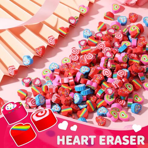500 Pieces Mini Heart-Shaped erasers for Valentine's Day Gift erasers, Valentine's Day Gift erasers, Novelty Awards, School prizes, Mini erasers for Party Gift Bags Candy Bags classrooms in Saudi Arabia