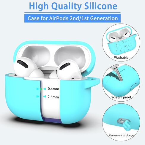 غطاء حافظة MHYALUDO Airpods Pro الجيل الأول، حافظة واقية مقاومة للصدمات من مادة TPU الشفافة الناعمة من الدرجة العسكرية مع قلم تنظيف لحقيبة شحن Apple Airpods Pro 2019، أخضر شفاف in Kuwait