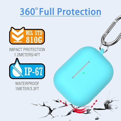 غطاء حافظة MHYALUDO Airpods Pro الجيل الأول، حافظة واقية مقاومة للصدمات من مادة TPU الشفافة الناعمة من الدرجة العسكرية مع قلم تنظيف لحقيبة شحن Apple Airpods Pro 2019، أخضر شفاف in Kuwait