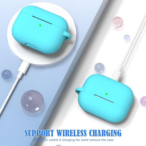 غطاء حافظة MHYALUDO Airpods Pro الجيل الأول، حافظة واقية مقاومة للصدمات من مادة TPU الشفافة الناعمة من الدرجة العسكرية مع قلم تنظيف لحقيبة شحن Apple Airpods Pro 2019، أخضر شفاف in Kuwait