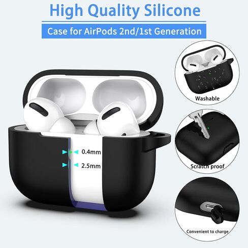 for AirPods Pro Case Cover, Military Grade Anti-Fall Soft Silicone Shock-Absorbing Protective for AirPods Pro Case Skin Touch with Keychain and Cleaning Kit, Pink in Kuwait