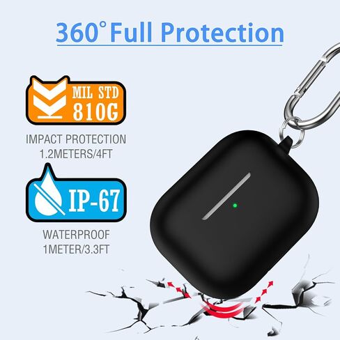 for AirPods Pro Case Cover, Military Grade Anti-Fall Soft Silicone Shock-Absorbing Protective for AirPods Pro Case Skin Touch with Keychain and Cleaning Kit, Pink in Kuwait
