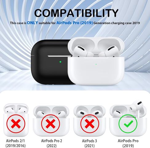 for AirPods Pro Case Cover, Military Grade Anti-Fall Soft Silicone Shock-Absorbing Protective for AirPods Pro Case Skin Touch with Keychain and Cleaning Kit, Pink in Kuwait
