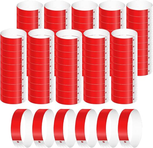 1000pcs Paper Wristbands for Events, Waterproof Neon Wristband Entrance Wristbands Paper Bracelets for Events Parties Music Festivals Concerts Contests (Red) in Saudi Arabia