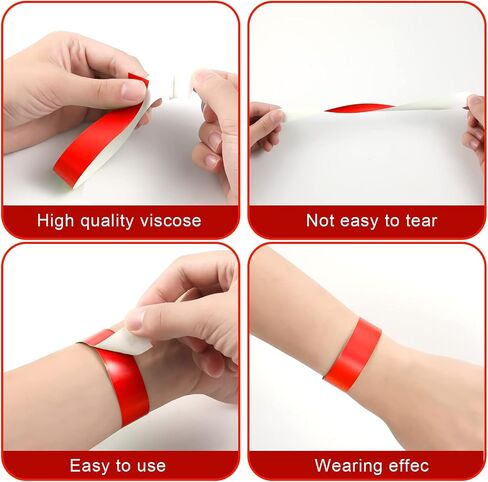 1000pcs Paper Wristbands for Events, Waterproof Neon Wristband Entrance Wristbands Paper Bracelets for Events Parties Music Festivals Concerts Contests (Red) in Saudi Arabia