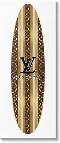 Stupell Industries Glam Stripes Pattern Designer Fashion Emblem Surfboard, Design by Madeline Blake in Saudi Arabia