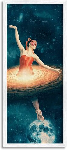 Stupell Industries Dancing Ballerina Red Nebula Dress Moon Outer Space, Design by Paula Belle Flores in Saudi Arabia