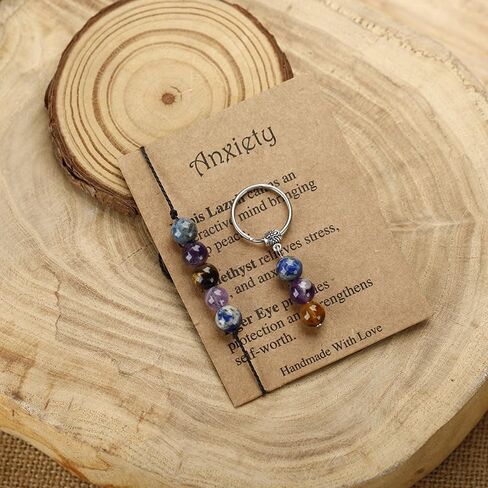 Healing Chakra Crystal Beaded Bracelet with Wish Card Adjustable Love Friendship Spiritual Anxiety Relief Stone Beaded Braide Bracelet for Women Girls Yoga Meditation Relax Anxiety Jewelry Gifts in Saudi Arabia