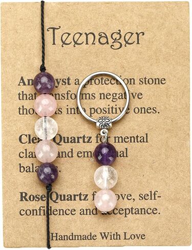 Healing Chakra Crystal Beaded Bracelet with Wish Card Adjustable Love Friendship Spiritual Anxiety Relief Stone Beaded Braide Bracelet for Women Girls Yoga Meditation Relax Anxiety Jewelry Gifts in Saudi Arabia