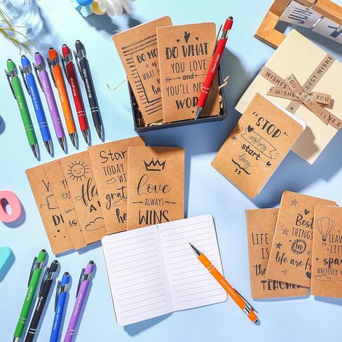 48 Pcs Inspirational Gift Set Motivational Mini Notebooks Bible Verse Pens Inspirational Notepads with Motivational Quote Pens Christian Gifts for Women School Office Travel Supplies(Classic) in Saudi Arabia