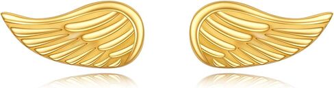 أجنحة أقراط 14K الذهب Guardian Angel Wing أقراط غرامة الذهب رائعة أقراط مجوهرات هدايا عيد الميلاد للنساء الفتيات ابنة ابنة in Saudi Arabia