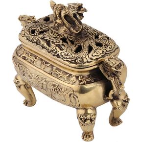Charcoal Incense Burner 1Pc Incense Holder Antique Bronze Copper Chinese Dragon Incense Burner for Home Decoration