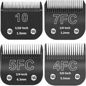 Detachable Pet Dog Grooming Ceramic Blades, Compatible with Ainds, Oster A5, Wahl KM-10 and Other Series Clippers. (10#(1.5mm)-Black-1Pcs)