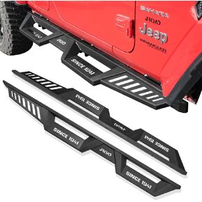 Side Step Compatible with 2007-2018 Wrangler Accessories JK JKU Sport Sahara Rubicon 4 Doors Running Boards Step Rails, Off-Road Running Boards, Black Powder Coated Nerf Bars