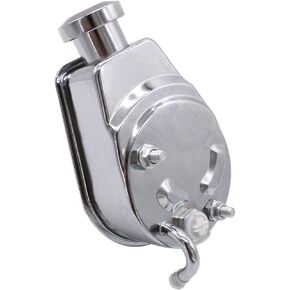 Chrome Saginaw Power Steering Pump P Series Power Steering Pump 5/8" Keyway Style Shaft Relacement for GM Vehicles GMC Chevrolet Chevy Buick Oldsmobile Pontiac Chrome