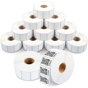 Aegis Adhesives - 1.2" X 0.85" Direct Thermal Multipurpose Labels for Return Address, QR Barcodes, Perforated & Compatible with Zebra Desktop Printers (12 Rolls, 1500/Roll)
