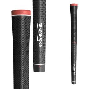 Fire Firm Dragon Skin Golf Grips with Red Cap - Patented 3D CAD Design | TPE for Optimal Firmness | All-Weather Performance | Ergonomic Convex Butt End | Anti-Slip Dragon Scale Texture | Ideal Golf Grips for Men and Women