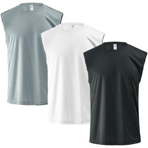 Men’s 3 Pack Tank Tops - Sleeveless Muscle T Shirts for Men's Fitness - Quick Dry Workout Athletic Sleeveless Shirts for Men