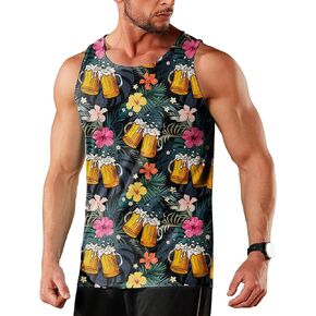 Mens Tank Top Funny Tank Tops for Men Fitted Quick Dry Sleeveless Shirt Cool Summer Beach Tank Tops Undershirt