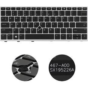 New US Layout Keyboard with Frame Pointer and Backlit for HP Elitebook 730 G5 735 G5 830 G5 836 G5 P/N: L13697-001 6037B0135401 (Not fit for Elitebook x360 Versions)
