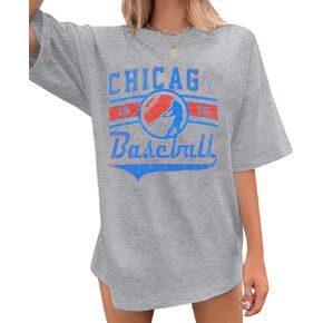 Oversized Baseball Shirt Women Vintage Baseball Graphic Tee Baseball Season Tshirt Causal Short Sleeve Tops