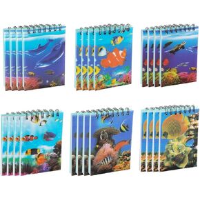 Juvale Spiral Notepads with Ocean Animal Design (2.75 x 4.25 Inches, 24-Pack)