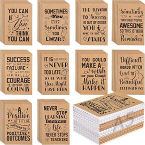 Fulmoon 50 Pcs Inspirational Kraft Notebooks Bulk A5 Kraft Motivational Lined Notebook 60 Pages 30 Sheets Memo Composition Notepads 8.3 x 5.5 in Journal Appreciation Gifts for Students Office Coworker