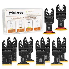 Titanium Oscillating Tool Blades Kit, 10Pcs Multi Tool Blades for Metal Wood Nails Screws Plastic, Japanese Tooth Arc Edge Blades Compatible with Dewalt Rockwell Milwaukee Makita Bosch in Kuwait