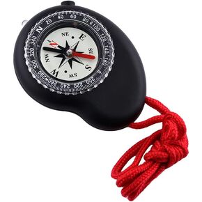 Skywalker 3-in-1 Compass with Built-in Flashlight and Lanyard (Black)