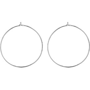 BEADNOVA 925 Sterling Silver Hoop Ear Wires Hoop Earrings Wires Earring Hoops for Jewelry Making Earrings Making DIY (2pcs, 30mm)
