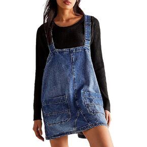 Overall Dress for Women Casual Women Denim Overalls Adjustable Strap Jeans Rompers