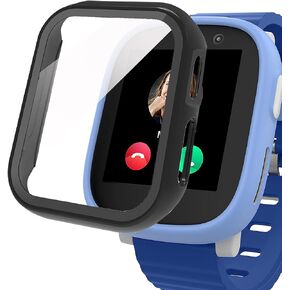 Compatible for XPLORA X6 Play Case, Lamshaw Hard PC Case with Screen Protector Compatible for XPLORA X6 Play Watch (2 Pack-Black+Clear)