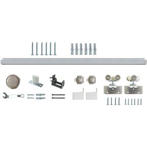 DIYHD 48in Interior Box Rail Sliding Door Hardware Kit, Wall Mount Box Track Barn Door Track Kit,Raw Material