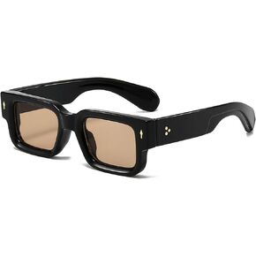 Square Thick Frame Sunglasses for Women Men Fashion Chunky Rectangle Sun Glasses Black Shades