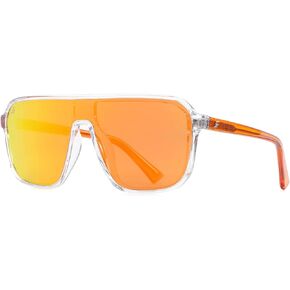Oversized Polarized Sunglasses for Women and Men, Trendy Flat Top One Piece Lens Sun Glasses UV Blocking RFS8209