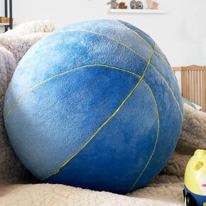 YRXRUS Black Basketball Pillows, Toys Ball Pillow Gift, Cute Room Decor, 3D Ball Pillow, Ultra Soft Plush Velvet Pillows for Boys Girls, Indoor Outdoor Home Decor 9.5x9.5 Inch