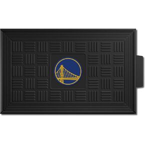 FANMATS NBA Golden State Warriors Vinyl Door Mat , Black, 19"x30"
