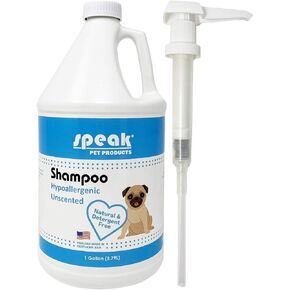 Natural Hypoallergenic Unscented Dog Shampoo Refill with Pump,1 Gallon