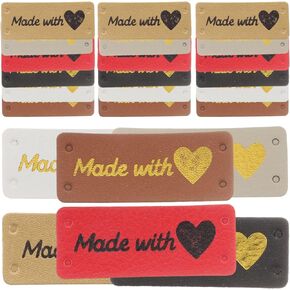 100pcs Heart Clothes Tags Crochet Supplies and Accessories Sewing Labels Handmade Tags for Crochet Clothing Tags Crochet Accessories and Supplies Leather Tags for Handmade Items