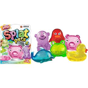 Ja-Ru's Splat Pets - Animal Stress Balls (6 Splat Animals Assorted). Sensory Fidget styrofoam Beads for Kids and Adult. Squeeze Toys Party Favors Christmas Stocking Stuffers. 5302-6s