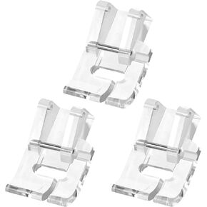 3pcs Clear Open Toe Satin Stitch Presser Foot for All Low Shank Snap-On Singer, Brother, Babylock,Euro-Pro,Janome,Kenmore,White,Juki,New Home,Simplicity,Elna Sewing Machine