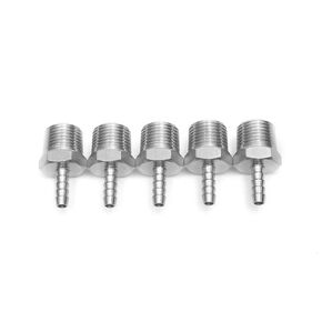 LTWFITTING Bar Production Stainless Steel 316 Barb Fitting Coupler/Connector 1/4" Hose ID x 1/2" Male NPT Air Fuel Water (Pack of 5)