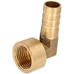 90 Degree Elbow Brass Barb Fitting Female Thread Brass Elbow Hose Barb Coupling Connector Joint Adapter Fitting G1/2 Air/Water/Fuel/Oil/Inert Gases(14mm/0.55in)