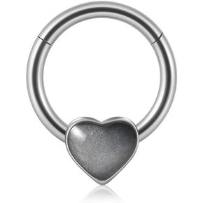 16G Heart Septum Nose Ring for Women Girls Stainless Steel Cartilage Helix Tragus Hoop Earrings Heart Septum Piercing Jewelry in Kuwait