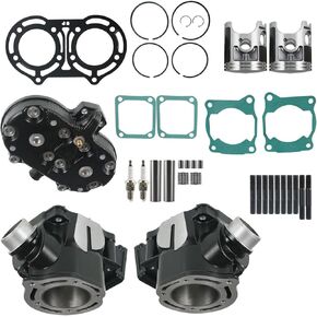 Cylinder Head Piston Gasket Top End Kit Replacement for Yamaha Banshee 350 1987-2006 2GU-11311-00-00 2GU-11321-00-00