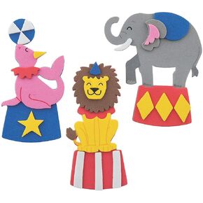 Fun Express Circus Animals Magnet Craft Kit - Craft Kits - 12 Pieces