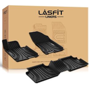 LASFIT Floor Mats for Hyundai Ioniq 5 2022-2024 (Only for Movable Console),All Weather Protection Floor Liners,TPE Car Mats for Ioniq 5 Accessories 2022-2024,1st & 2nd Row,Black