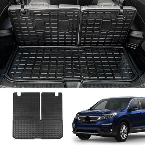 Floor Mats Compatible with 2023-2025 Honda Pilot Cargo Mat Trunk Mat TPE Cargo Liner All Weather Frunk Mat for Honda Pilot Accessories (Floor Mats)