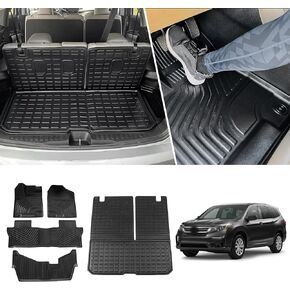Floor Mats Compatible with 2023-2025 Honda Pilot Cargo Mat Trunk Mat TPE Cargo Liner All Weather Frunk Mat for Honda Pilot Accessories (Floor Mats)
